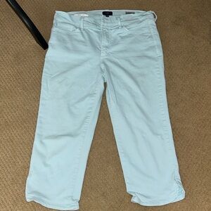 Blue jean below the knee shorts